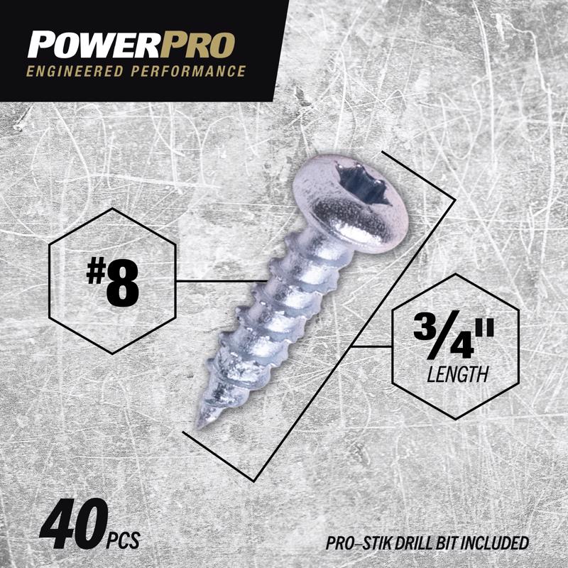HILLMAN Power Pro No. 8 Ga. X 3/4 in. L Star Pan Head Coarse Multi-Material Screws