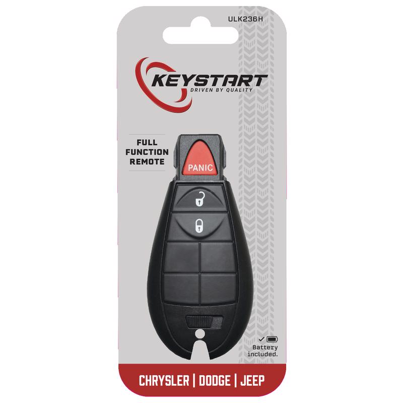 KeyStart ULK236 Advanced Security Automotive FOB Key Blank Traditional Blade For Dodge