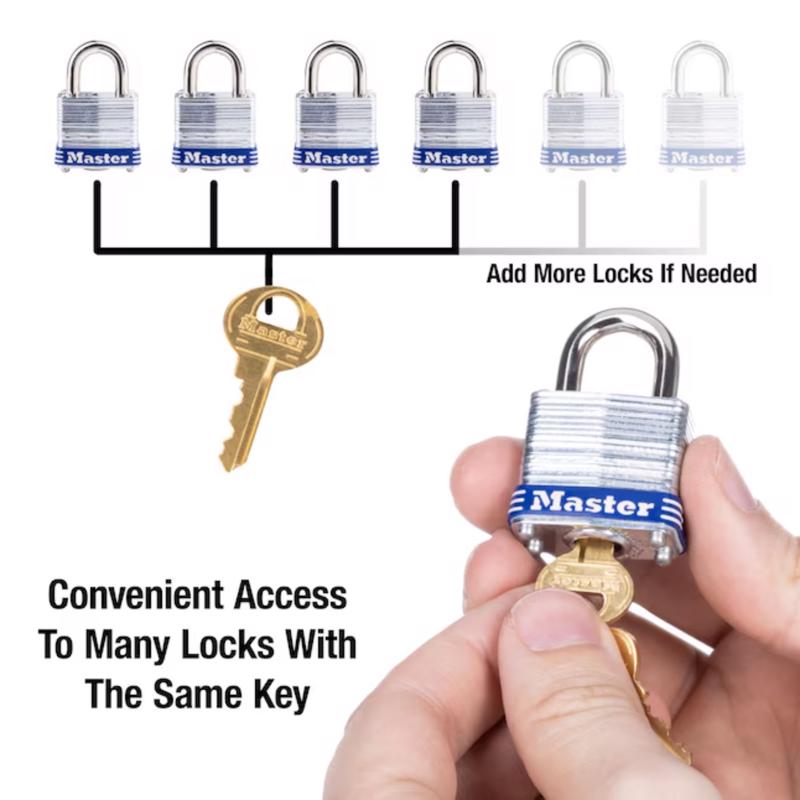 Master Lock 1 in. H X 11/16 in. W X 1-1/8 in. L Steel 4-Pin Cylinder Exterior Padlock