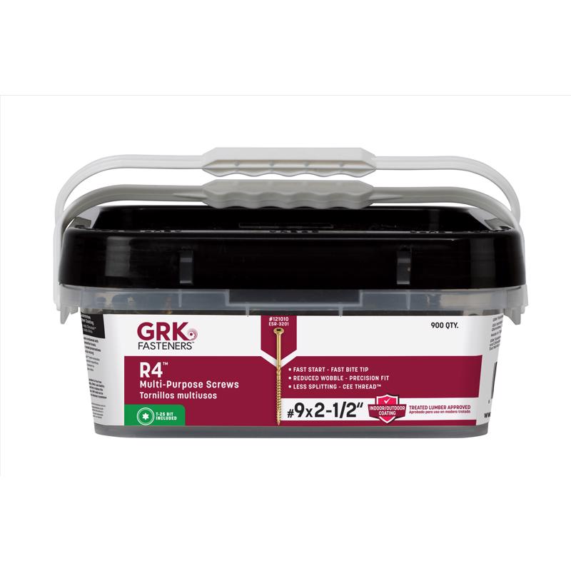 GRK Fasteners R4 No. 9 in. X 2-1/2 in. L Star Flat Head W-Cut Multi-Purpose Screws