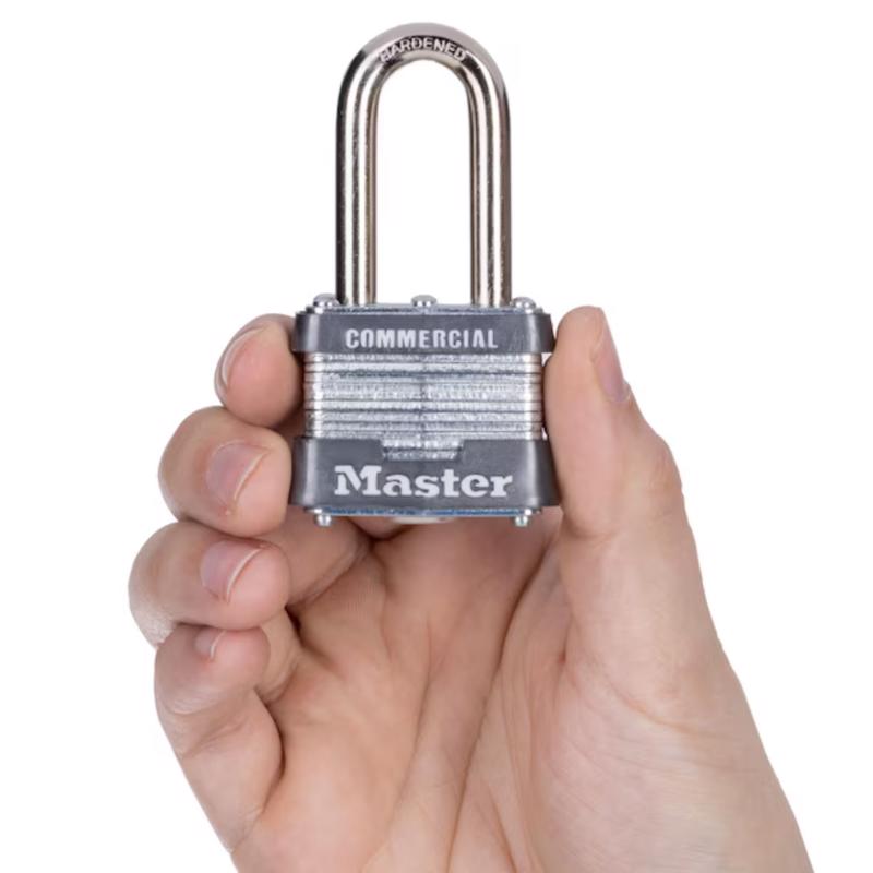 Master Lock 1-5/16 in. H X 1 in. W X 1-3/4 in. L Steel 4-Pin Cylinder Exterior Padlock