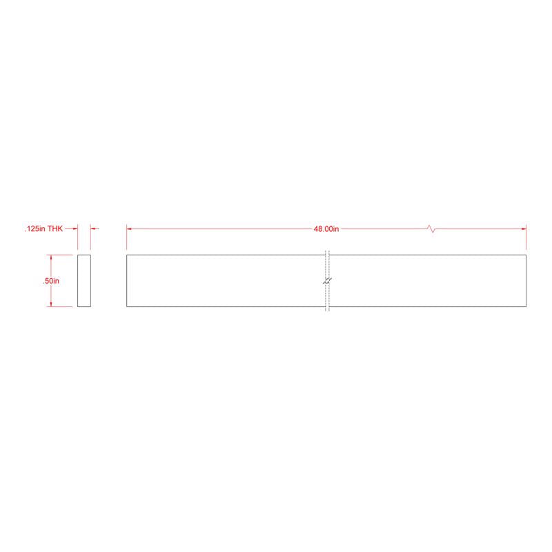 SteelWorks 0.125 in. X 0.5 in. W X 48 in. L Low Carbon Steel Flat Bar