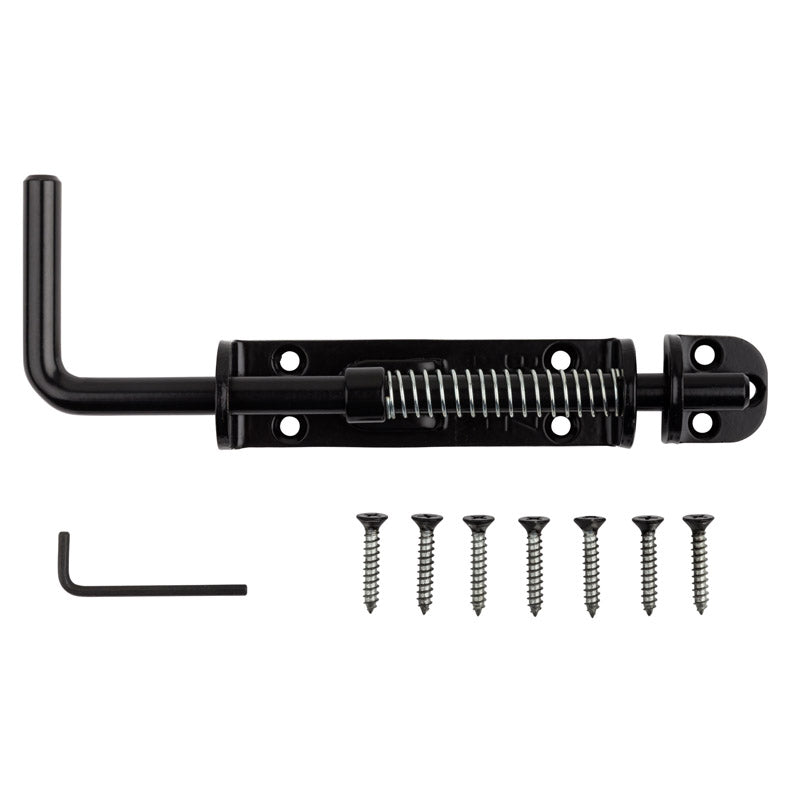 National Hardware Weather Guard 10.31 in. L Black Steel Sliding Bolt