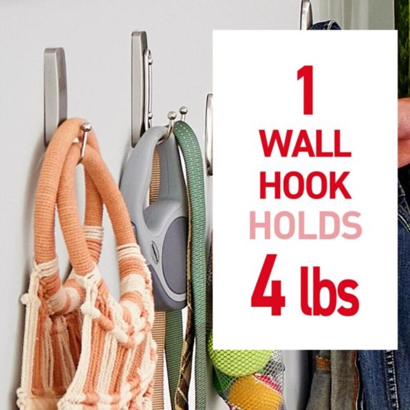 3M Command 2 in. L Brushed Nickel Metal Large Double Hook 4 lb. cap.