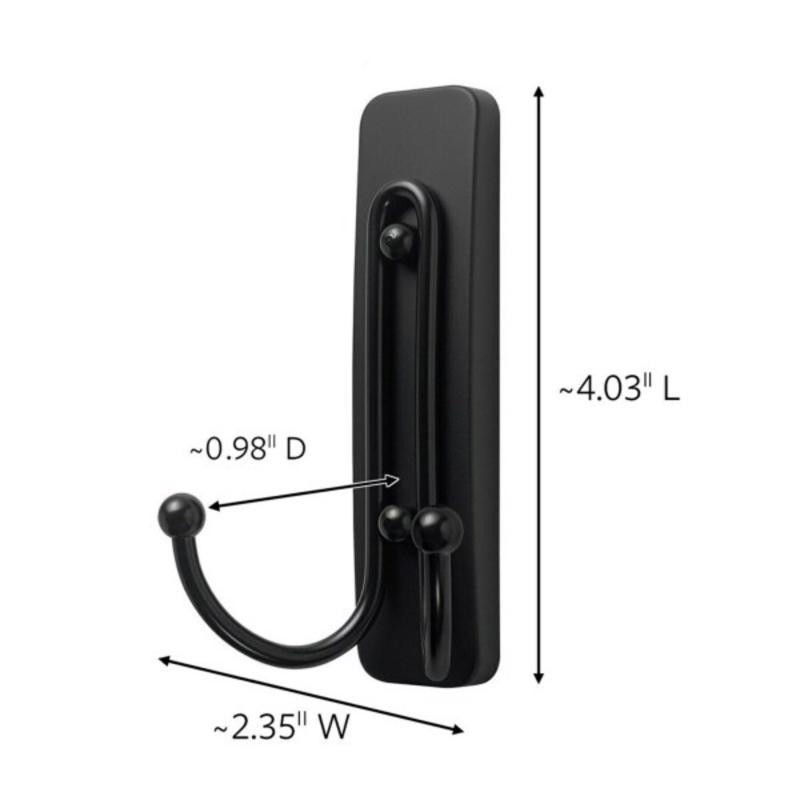 3M Command 2 in. L Matte Black Metal Large Double Hook 4 lb. cap.
