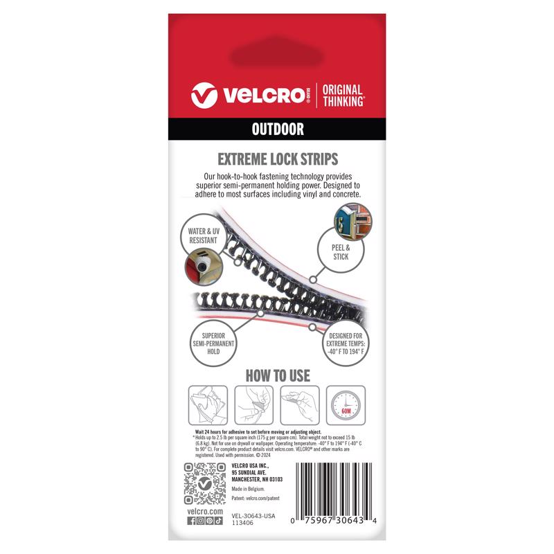 VELCRO Brand ALFA-LOK Small Plastic Mounting Square 3 in. L 4 pk