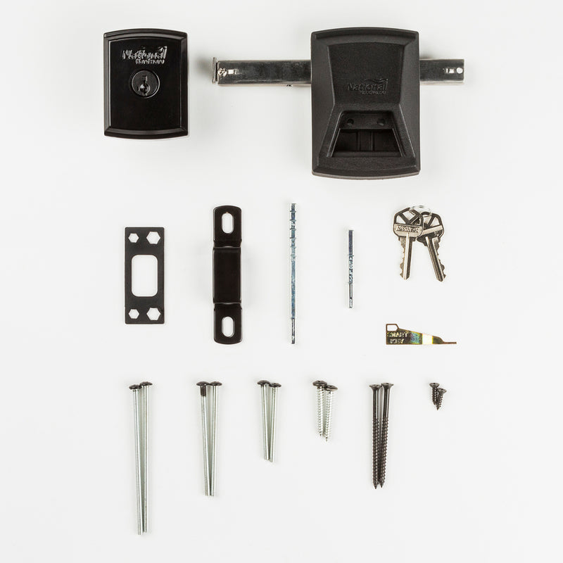 National Hardware SmartKey 3.35 in. L Black Metal Gate Lock