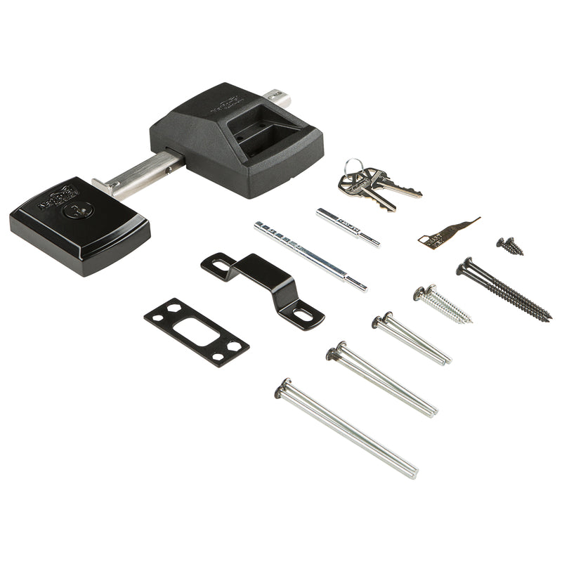 National Hardware SmartKey 3.35 in. L Black Metal Gate Lock