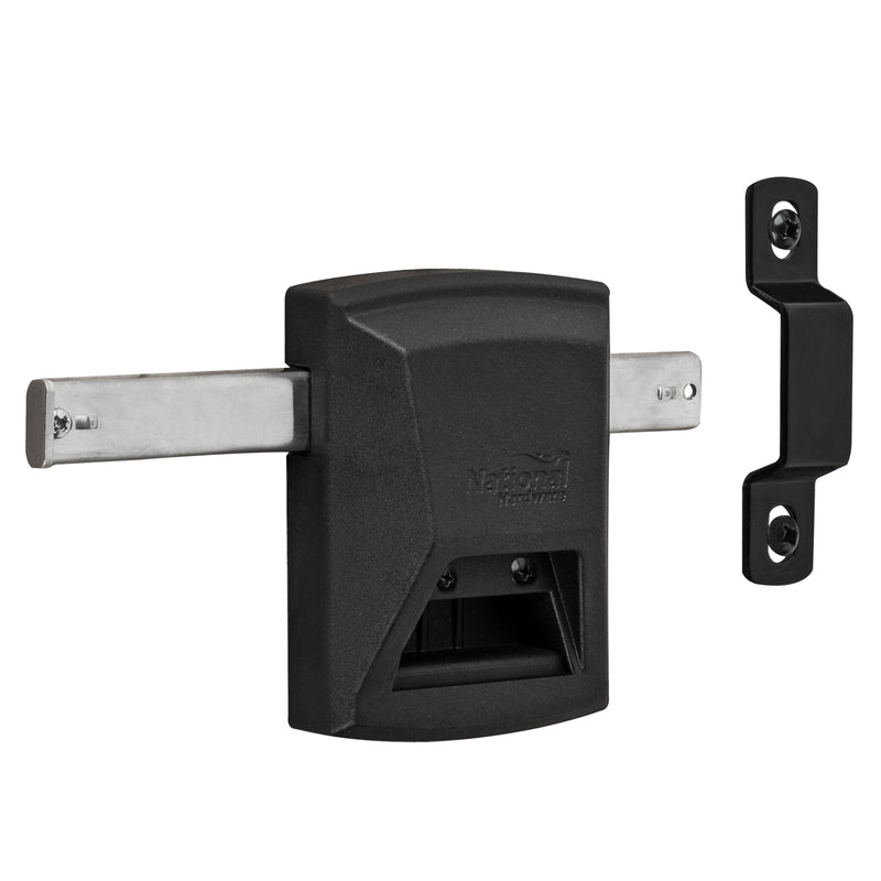 National Hardware SmartKey 3.35 in. L Black Metal Gate Lock
