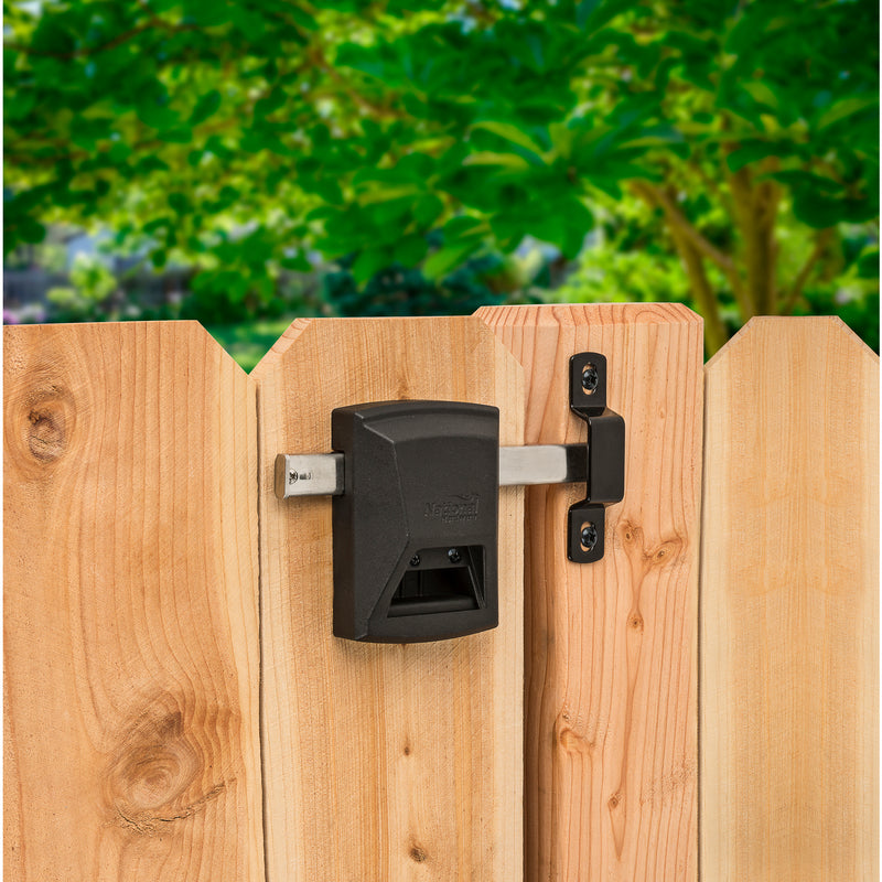 National Hardware SmartKey 3.35 in. L Black Metal Gate Lock