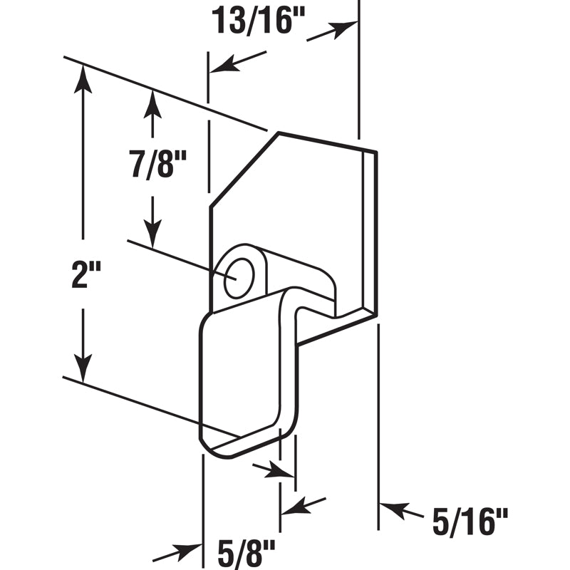 Prime-Line 0.87 in. D X 0.81 in. L Matte White Plastic Closet Door Guide