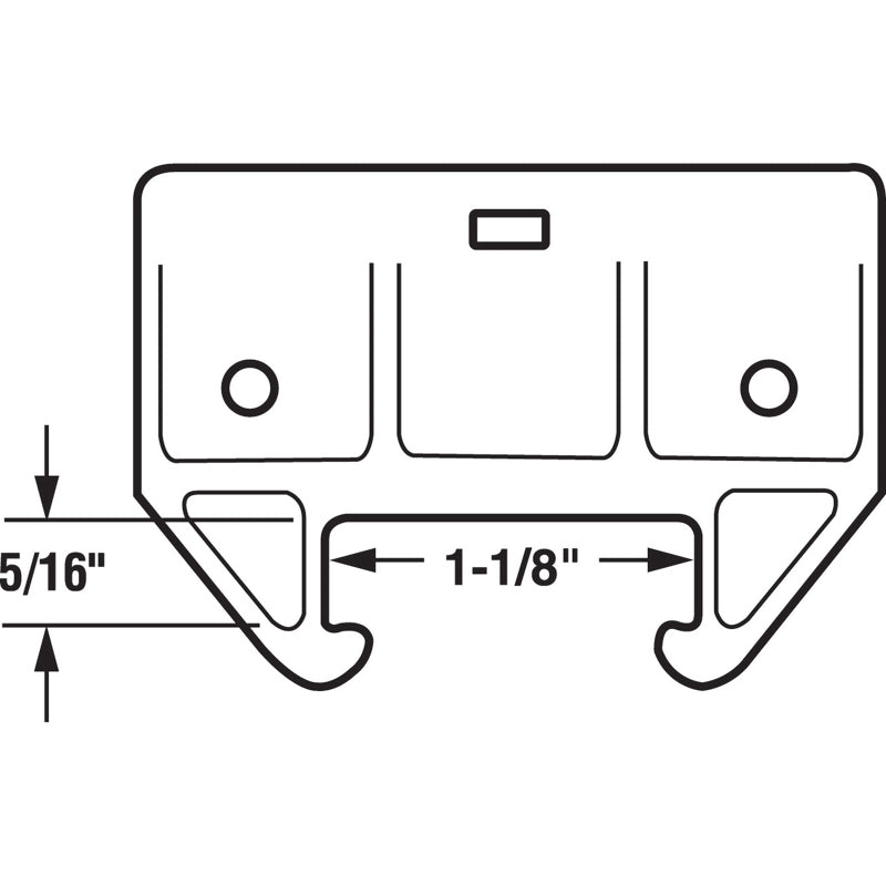 Prime-Line 1-1/8 in. L Plastic Center Guide Drawer Track Guide