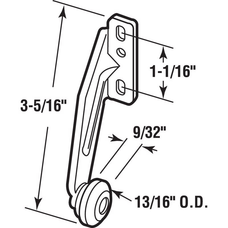Prime-Line 3-21/64 in. L Steel Center Guide Drawer Track Roller
