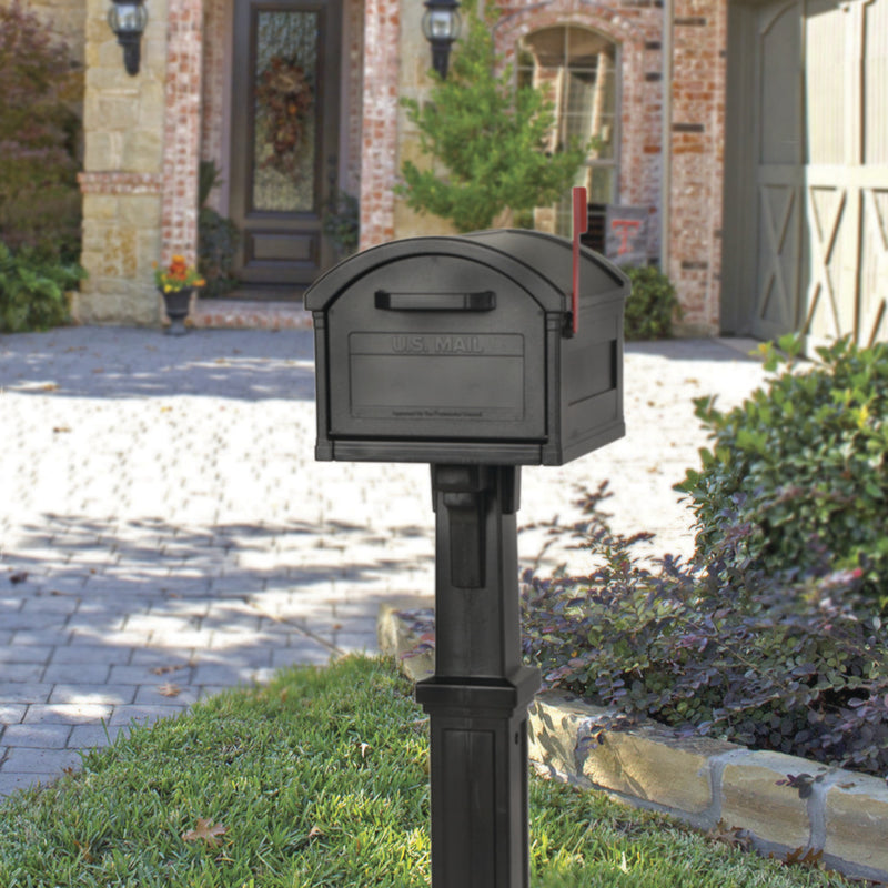 Architectural Mailboxes Grand Haven Classic Plastic Post Mount Black Mailbox