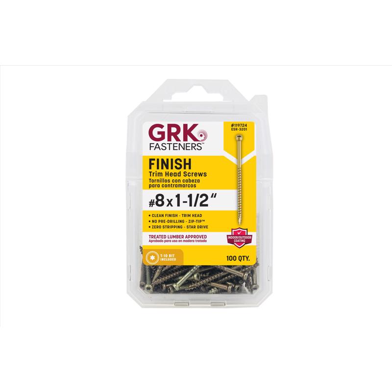 GRK Fasteners No. 8 X 1-1/2 in. L Star Coated W-Cut Screws 100 pk