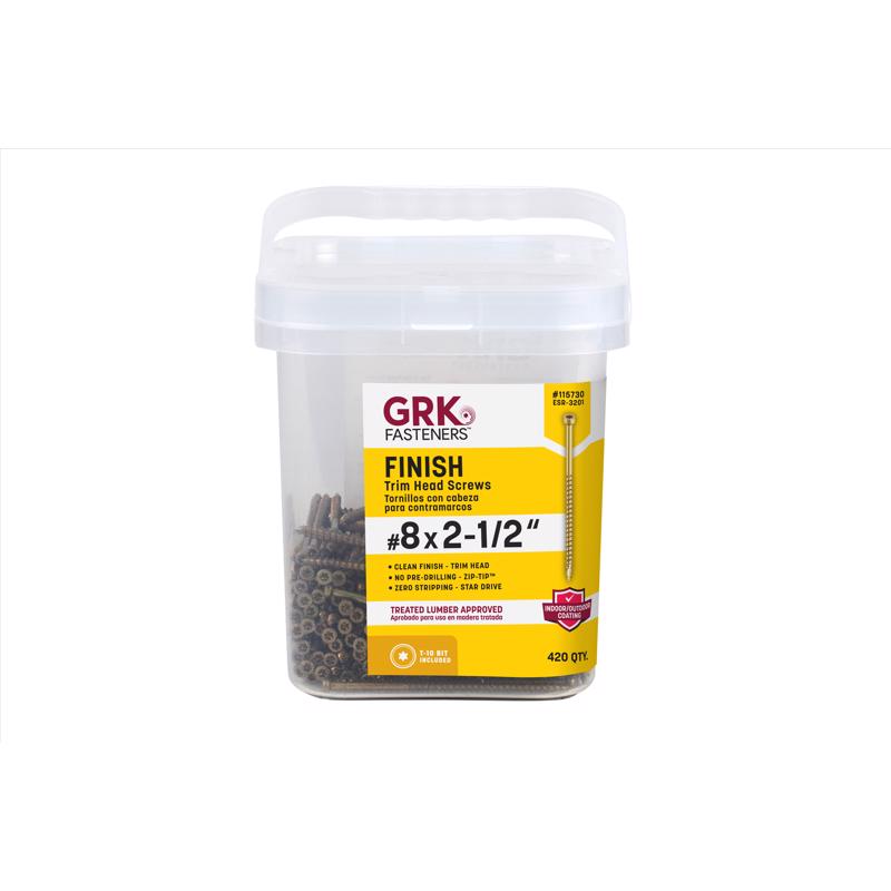 GRK Fasteners No. 8 in. X 3-1/8 in. L Star Trim Head W-Cut Construction Screws