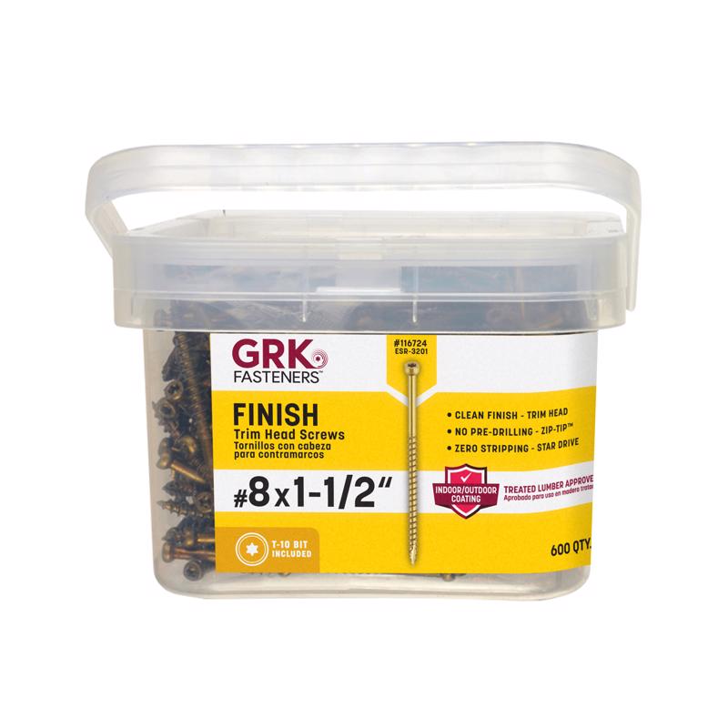 GRK Fasteners No. 8 in. X 1-1/2 in. L Star Trim Head W-Cut Construction Screws
