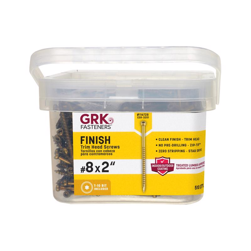 GRK Fasteners No. 8 in. X 2 in. L Star Trim Head W-Cut Construction Screws