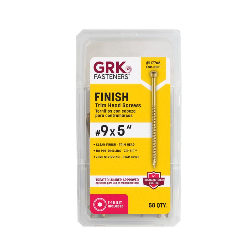 GRK Fasteners No. 9 in. X 5 in. L Star Trim Head W-Cut Construction Screws