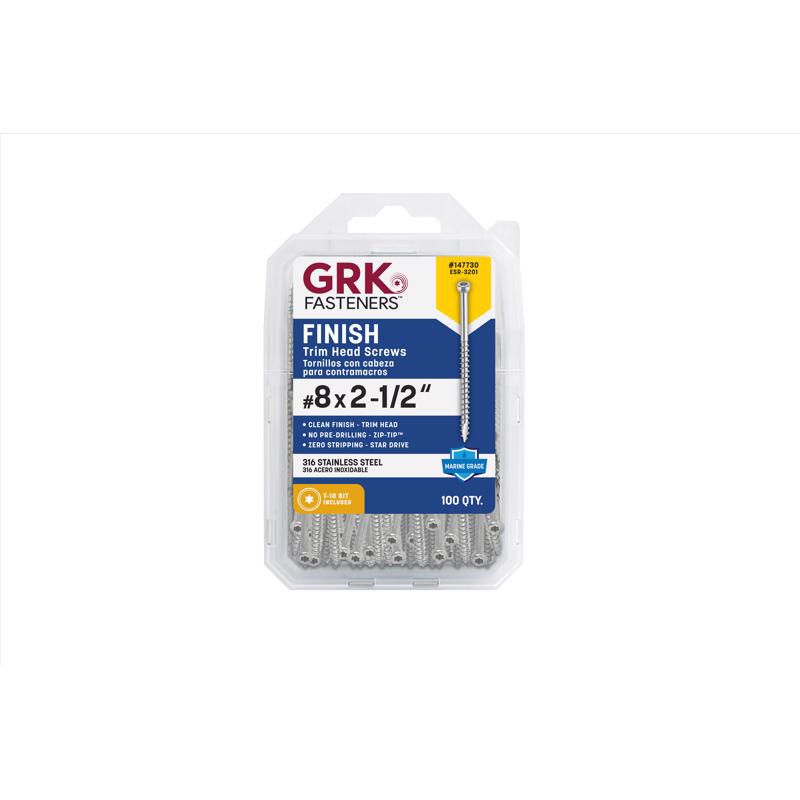 GRK Fasteners No. 8 in. X 2-1/2 in. L Star Trim Head W-Cut Construction Screws