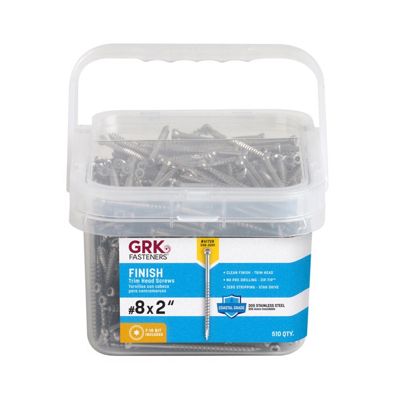 GRK Fasteners No. 8 in. X 2 in. L Star Trim Head W-Cut Construction Screws
