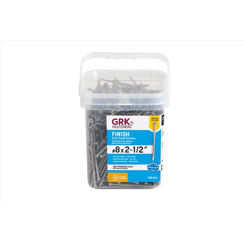GRK Fasteners No. 8 in. X 2-1/2 in. L Star Trim Head W-Cut Construction Screws