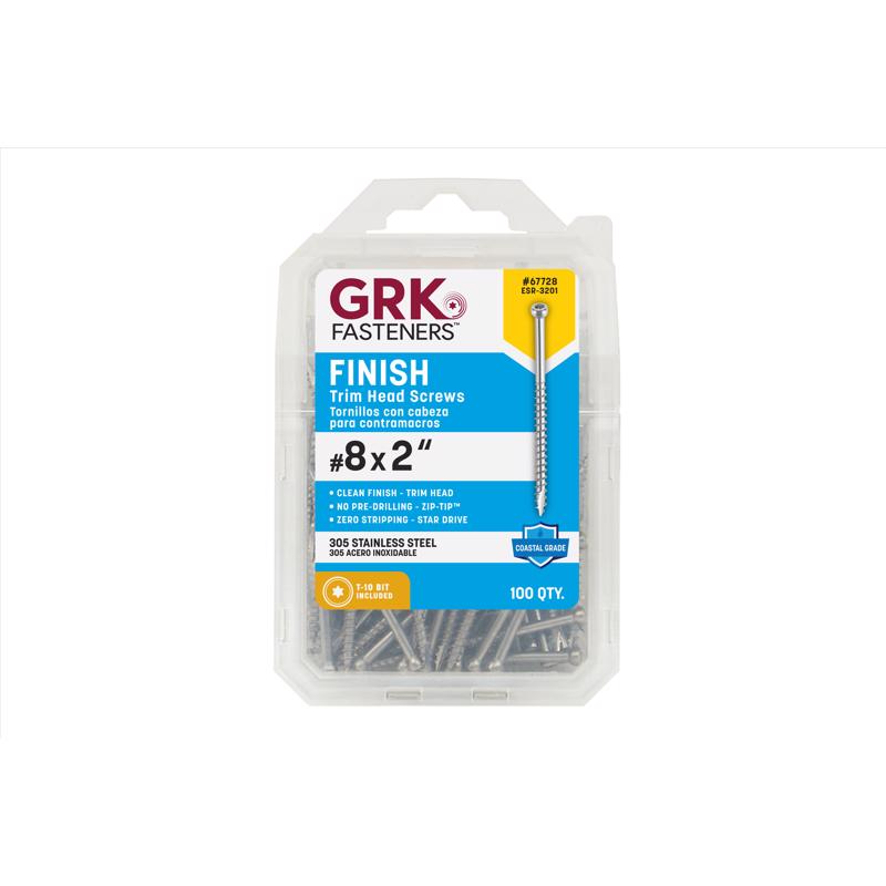 GRK Fasteners No. 8 in. X 2 in. L Star Trim Head W-Cut Construction Screws