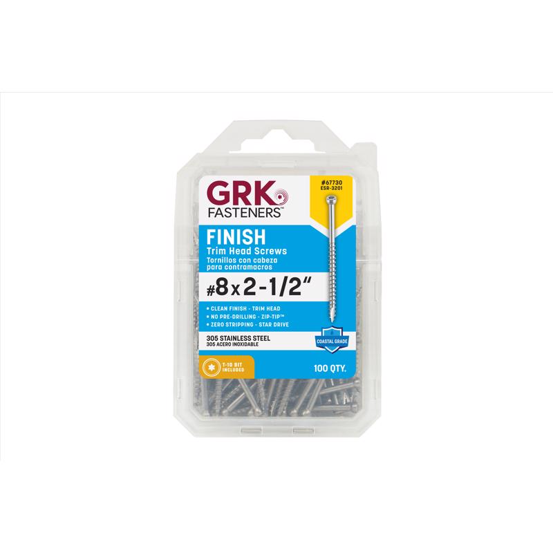 GRK Fasteners No. 8 in. X 2-1/2 in. L Star Trim Head W-Cut Construction Screws
