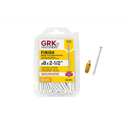 GRK Fasteners No. 8 in. X 2-1/2 in. L Star Trim Head W-Cut Construction Screws
