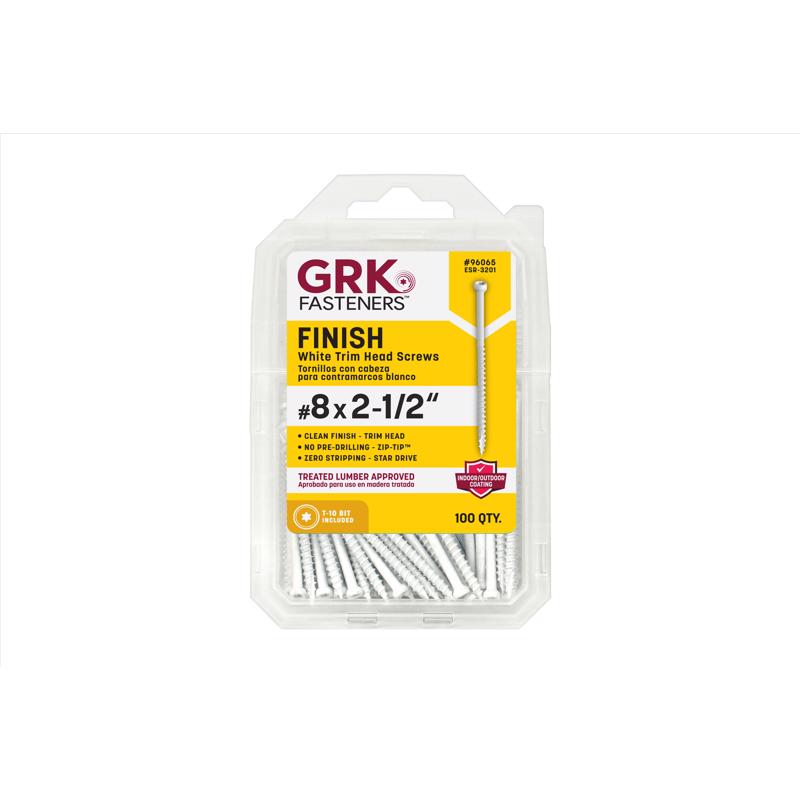 GRK Fasteners No. 8 in. X 2-1/2 in. L Star Trim Head W-Cut Construction Screws