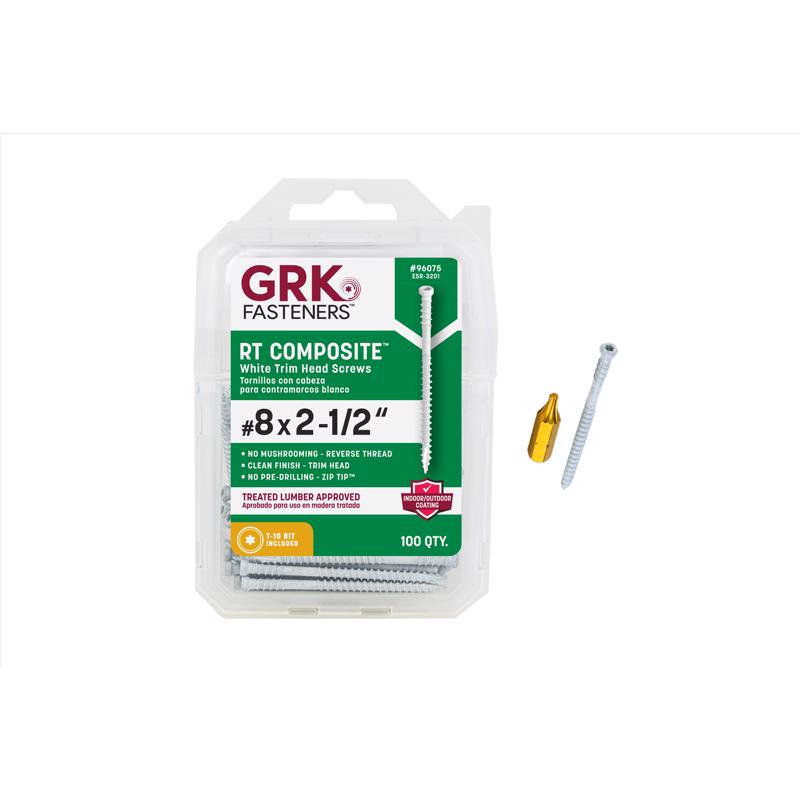 GRK Fasteners No. 8 in. X 2-1/2 in. L Star Trim Head W-Cut Construction Screws