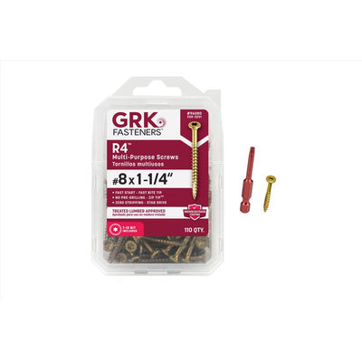 GRK Fasteners No. 8 in. X 1-1/4 in. L Star Flat Head W-Cut Multi-Purpose Screws
