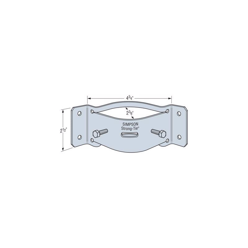 Simpson Strong-Tie 2.5 in. H X 4.75 in. W 12 Ga. Galvanized Steel Pipe Grip Tie
