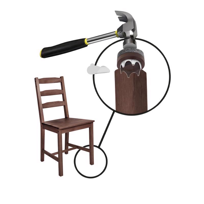 Slipstick GorillaFelt Brown/Gray 1 in. Tap-On Felt Chair Glide 8 pk