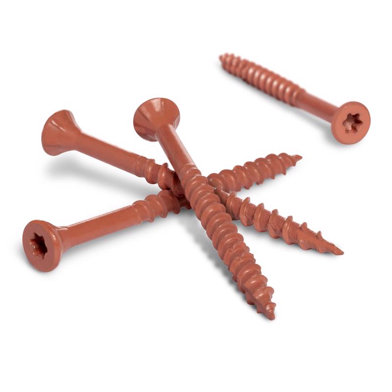 HILLMAN Deck Plus No. 10 Ga. X 2-1/2 in. L Red Star Flat Head Exterior Deck Screws 1 lb 73 pk