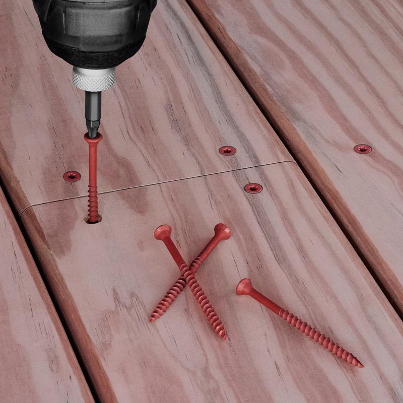 HILLMAN Deck Plus No. 10 Ga. X 2-1/2 in. L Red Star Flat Head Exterior Deck Screws 1 lb 73 pk