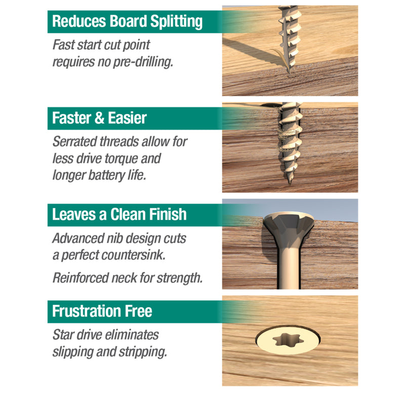 HILLMAN Deck Plus No. 10 Ga. X 2-1/2 in. L Red Star Flat Head Composite Deck Screws 5 lb 375 pk