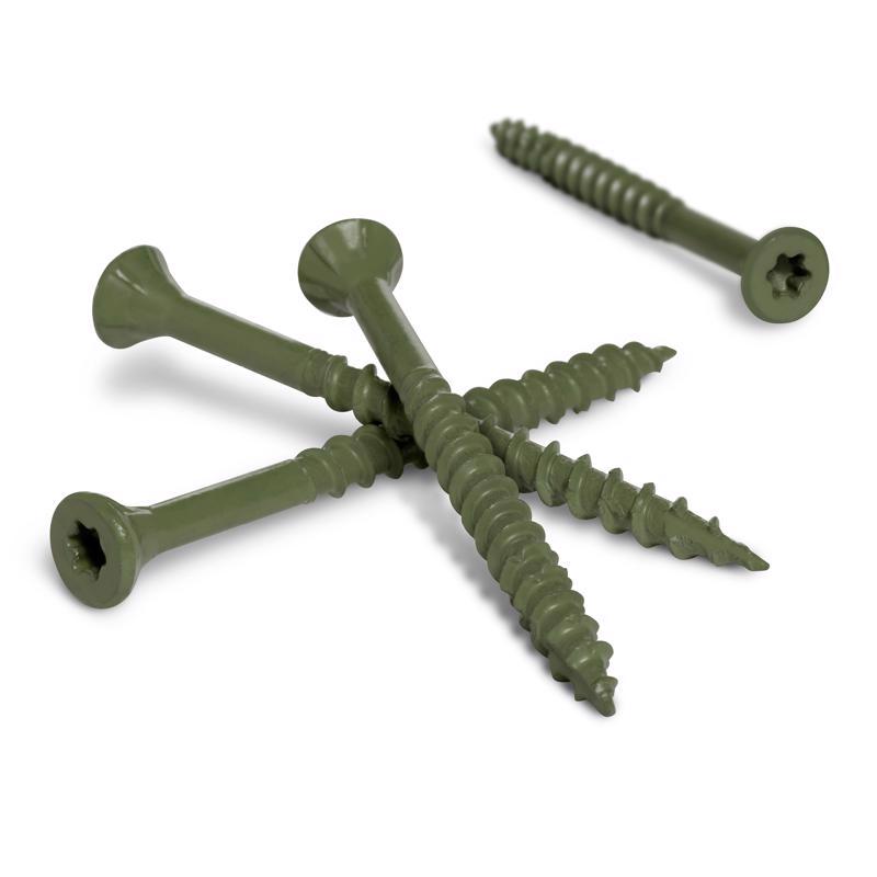 HILLMAN Deck Plus No. 8 in. X 2 in. L Green Star Flat Head Exterior Deck Screws 25 lb 3125 pk