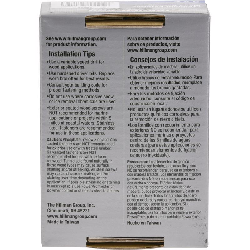 HILLMAN Power Pro No. 9 Ga. X 2 in. L Stainless Steel Star Flat Head Exterior Deck Screws 1 lb 126 p