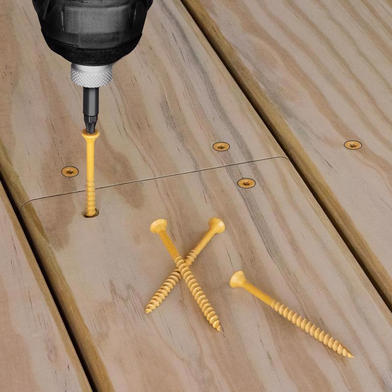 HILLMAN Deck Plus No. 10 Ga. X 3 in. L Tan Star Flat Head Exterior Deck Screws 13 lb 800 pk