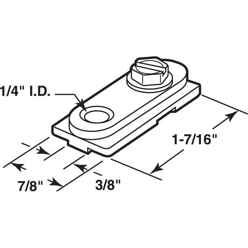 Prime-Line 1-7/16 in. L White Nylon Bracket