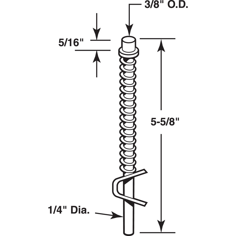 Prime-Line 3/8 in. D X 5-5/8 in. L Zinc-Plated Silver Steel Bi-Fold Door Guide Rod