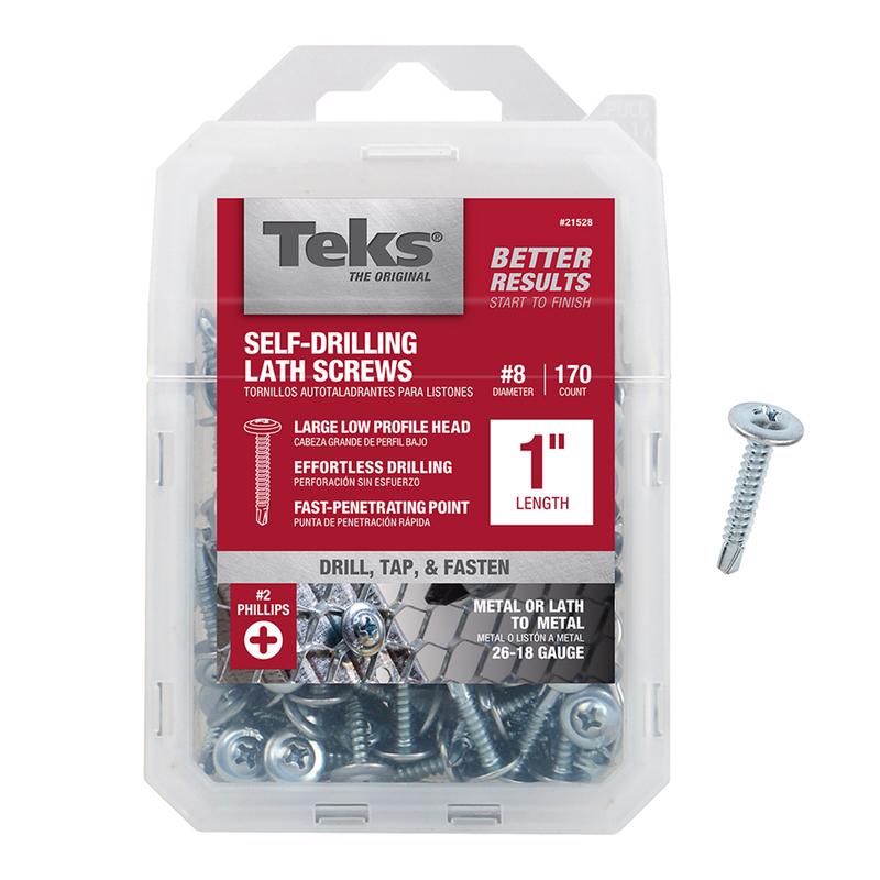 Teks No. 8 in. X 1 in. L Phillips Truss Head Coarse Lath Screws