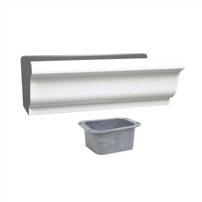 Amerimax 5.5 in. W X 10.5 in. L White Aluminum K End w/Drop