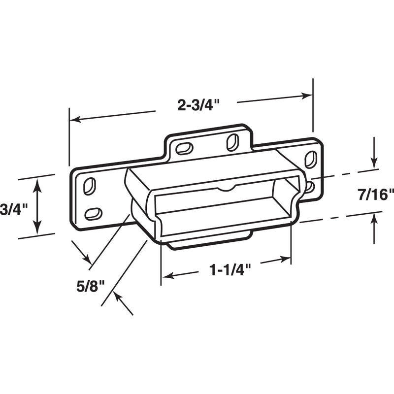 Prime-Line 1-1/4 in. L Plastic Center Guide Drawer Track Back Plate