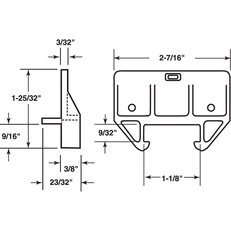 Prime-Line Plastic Center Guide Drawer Track Guide