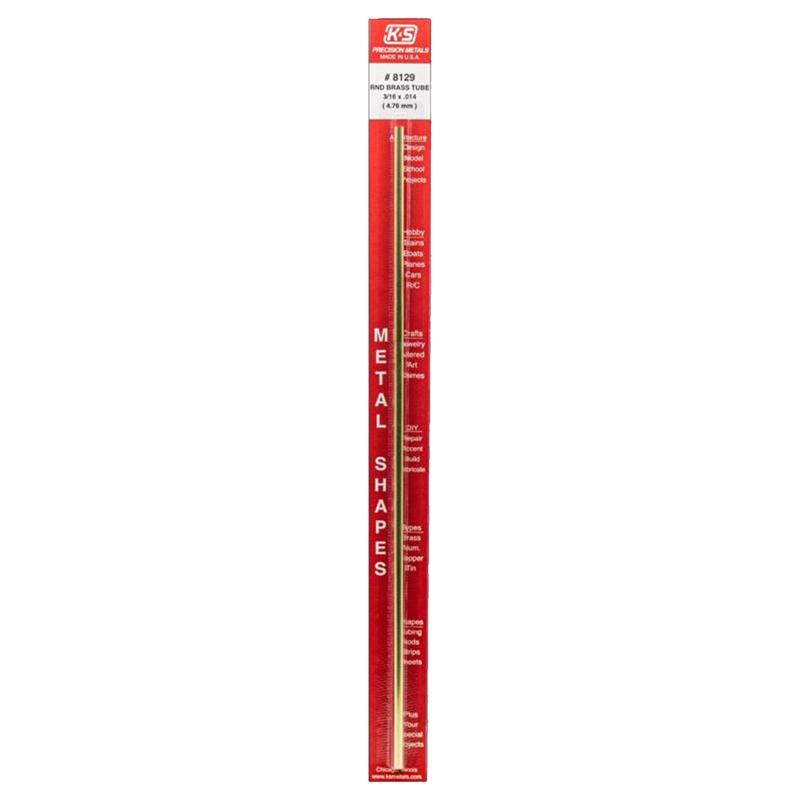 K&S 3/16 in. D X 12 in. L Round Brass Tube