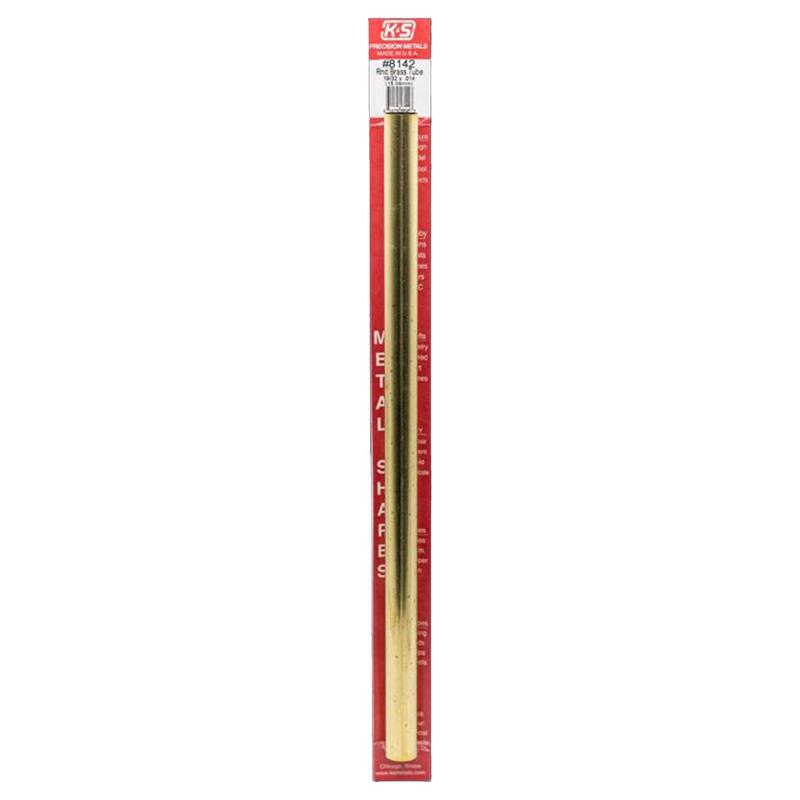 K&S 19/32 in. D X 12 in. L Round Brass Tube
