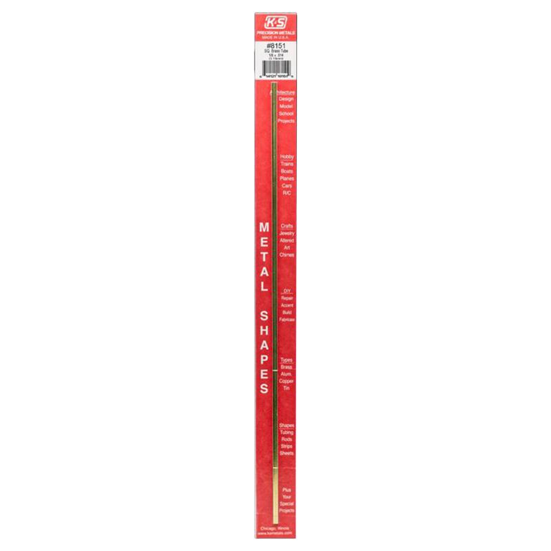 K&S 1/8 in. W X 12 in. L Square Brass Tube