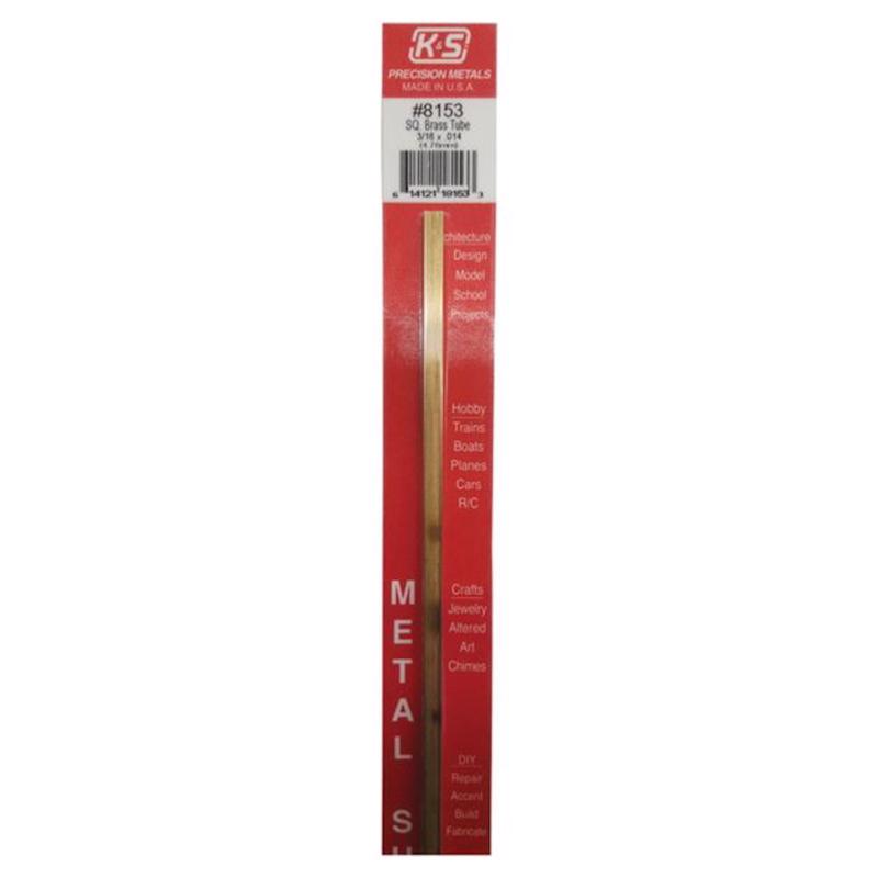 K&S 3/16 in. W X 12 in. L Square Brass Tube